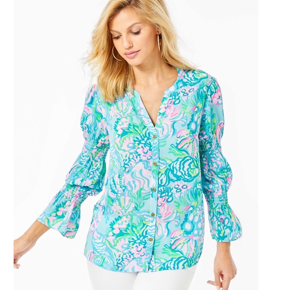 ๐๐ธ Lilly Pulitzer NWT Blouse Sz Med ๐ธ๐ - Picture 6 of 10